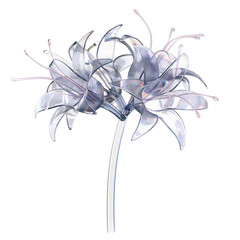 3D Iridescent Glass Flower Illustration