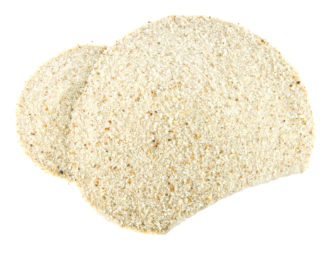 Pile of fine dry seasoned breadcrumbs with visible yellow and black specks.