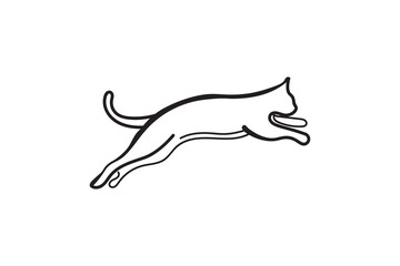 Silhouettes of a cat and a dog with other animal shapes in a simple black vector illustration