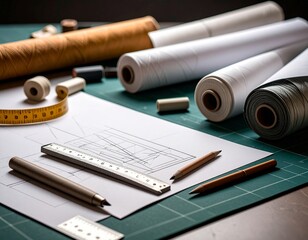 collection of equipment for sewing