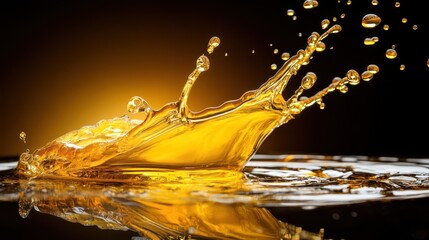 Golden Liquid Splash: A Symphony of Amber Hues