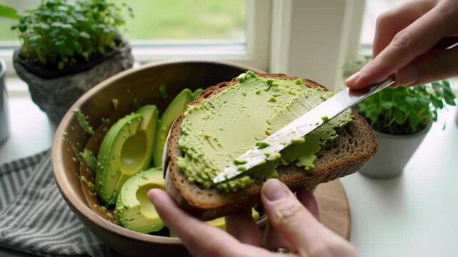 Avocado Toast Preparation: Healthy Eating