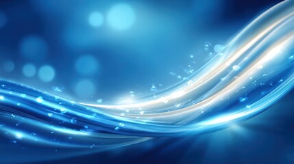 Fototapeta premium Dynamic flowing blue light waves abstract digital art high-tech environment modern viewpoint visual conceptualization