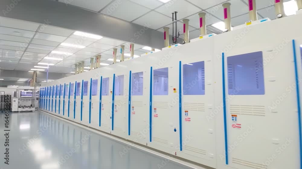 Poster automation manufacture cpu chip and technologies clean room environment lab on, ensuring quality and