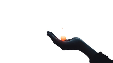 Hand Holding Sun, isolated on transparent background