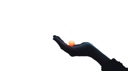 Hand Holding Sun, isolated on transparent background