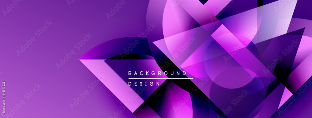 Poster abstract purple background. geometric shapes overlap, creating dynamic visual texture. modern design