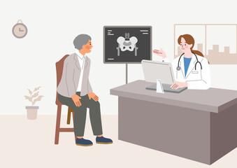 Doctor consulting with patient about X-ray results
