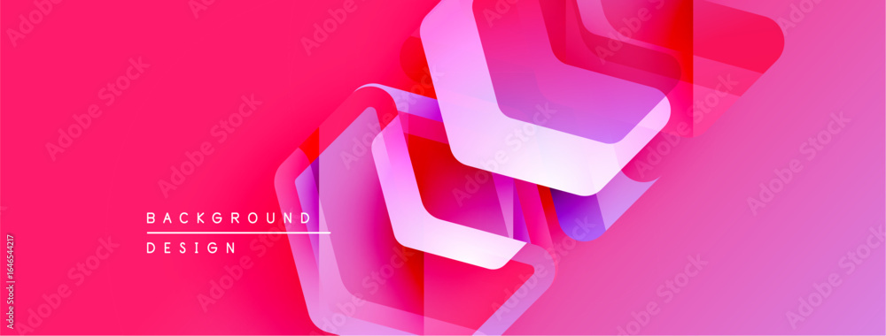 Poster abstract pink gradient background. overlapping shapes create dynamic visual effect. modern design el
