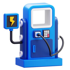 3D Electric Vehicle Charging Station Illustration
