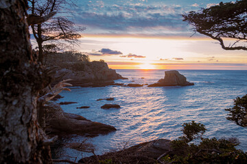 sunset over the sea