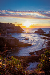 sunset over the sea