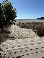 wooden bridge over the sea
