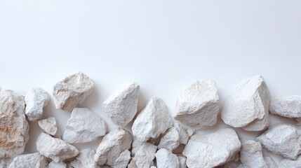 White rocks arranged in a horizontal line
