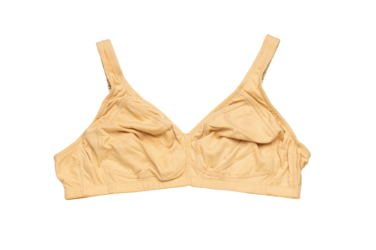 Beige Women's Bra: Comfortable, Everyday Underwear Fashion on Transparent Background