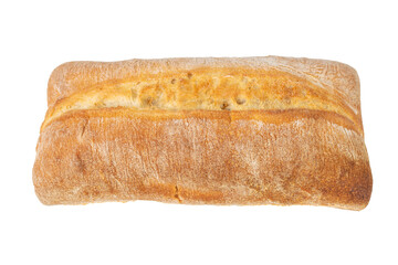 Fresh Whole Grain Ciabatta Loaf Isolated on Transparent Background for Bakery and Culinary Use