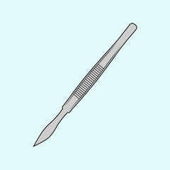 Simple Illustration of a Medical Knife
