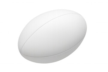 Photorealistic white rugby ball rotating on transparent background, perfect for sports-themed projects