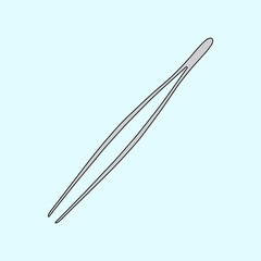 Illustration of Medical Tweezers with Simple Design