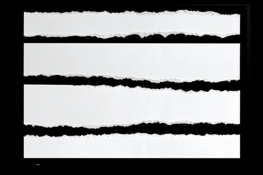 White ripped paper isolated on black background - Powered by Adobe