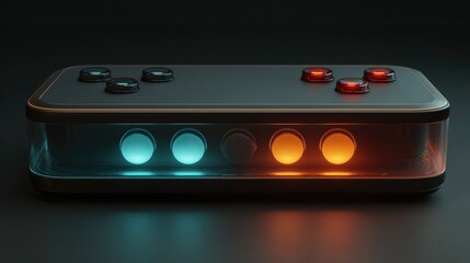 Illuminated panel with buttons and futuristic design