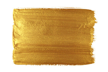 Gold Hand drawn brush stroke on white paper background