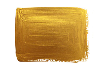 Gold Hand drawn brush stroke on white paper background