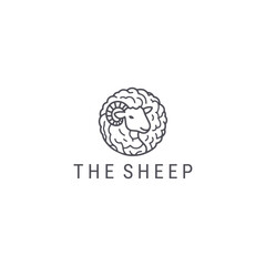 Sheep logo with soft, minimal style for friendly and calming branding.