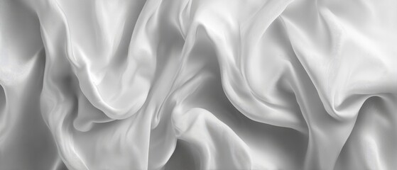 Obraz premium Soft, flowing white fabric draped in elegant folds