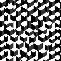A commercial poster of a dynamic abstract tile field using optical illusion techniques, advertising style, hyper-detailed, photorealistic,