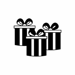 Gift box symbol. Flat linear design. Gift box icon. Isolated vector element.
