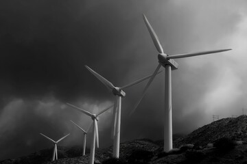 Stormy wind farm