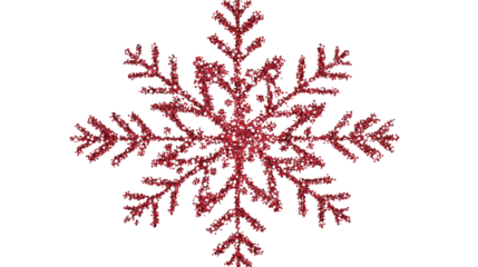 red snowflake on white background