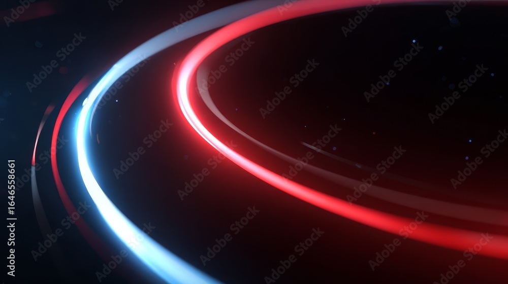 Poster a vibrant abstract composition featuring a glowing central light source surrounded by a circular for