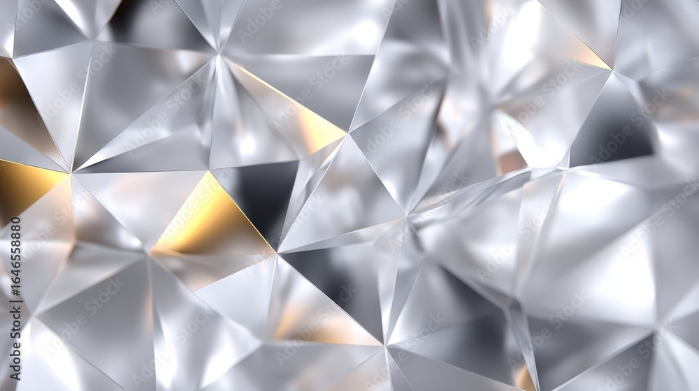 Poster a mesmerizing abstract composition featuring a brilliant silver background adorned with countless sh