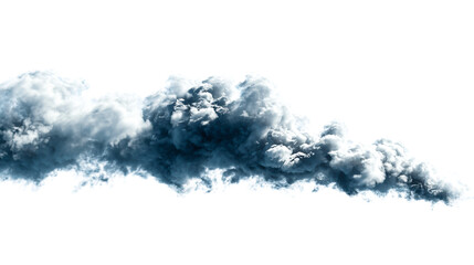 Fototapeta premium Dark Smokey Cloud Formation Against a White Background, cut out transparent