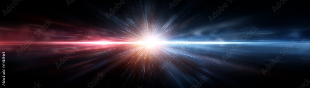 Aufkleber a brilliant celestial phenomenon captured as a radiant beam of pure energy pierces the vast empty vo