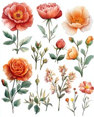 Beautiful floral illustrations with vibrant colors.