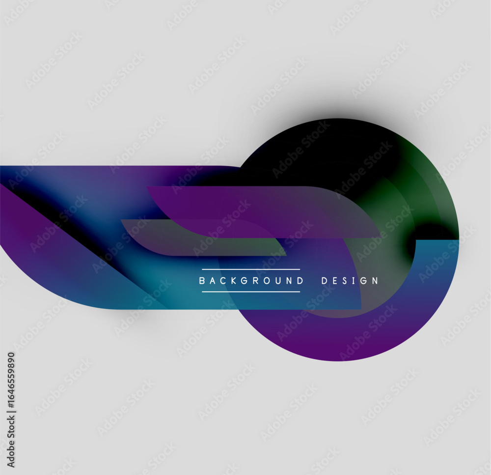 Aufkleber abstract fluid shapes, vibrant colors, modern design. gradient blends create dynamic visual effect. 