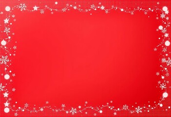 Gradient red background framed by a halftone Christmas pattern, december, merry