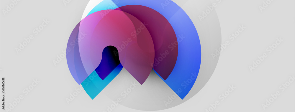 Poster abstract design features overlapping colorful circles, creating dynamic visual impact. soft gradient