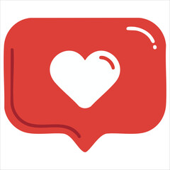 cute romantic chat bubble vector graphic plain background