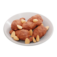3D Fried Chicken Garlic Illustration