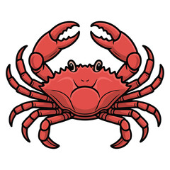 Red crab Funny cartoon vector art