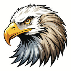 Majestic bald eagle head with fierce expression