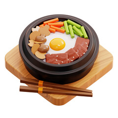 3D Bibimbap Illustration