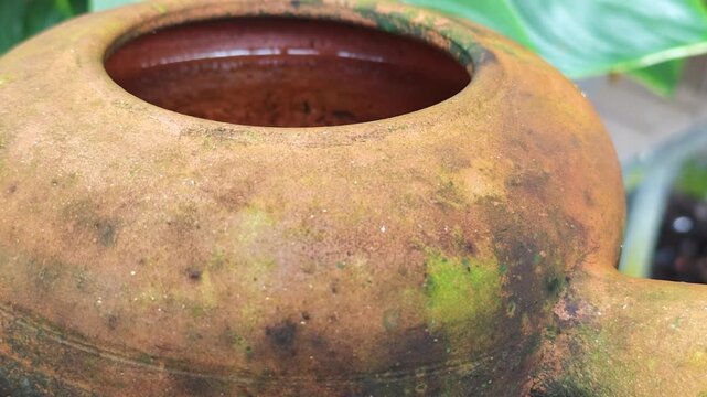 Clay jars for water in the garden
