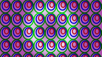 Vibrant Abstract Pattern with Concentric Circles in Purple, Red, Blue, and Green