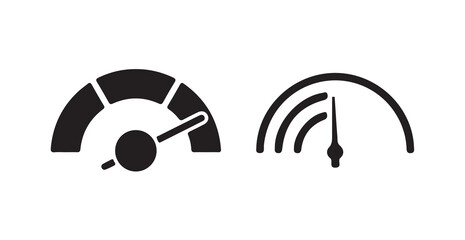 Speedometer icon set, speed indicator icon, Tachometer icon, Fast speed sign low and high barometers, vector illustration eps 10.