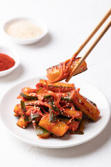 Korean kimchi cucumber ready to eating, Korean side dish, Homemade food